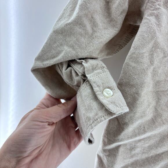 H&M Boys Size 6 Medium Tan Beige Button Down Collared Shirt - Picture 5 of 9